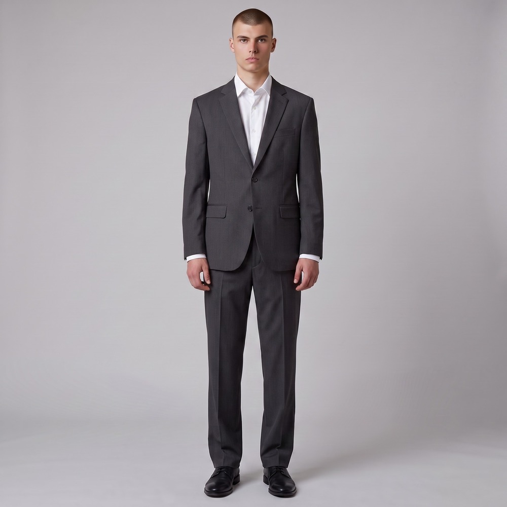 Banana Republic Cerruti Italian Wool Suit Mens 42R Charcoal Gray Classic 2pc
